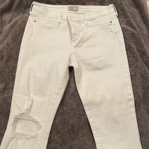 Abercrombie & Fitch Low-rise White Skinny Jeans